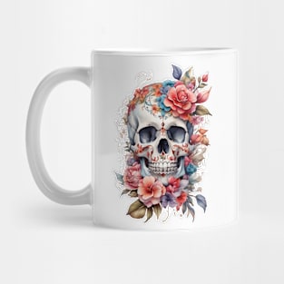 skull with flowers Mug